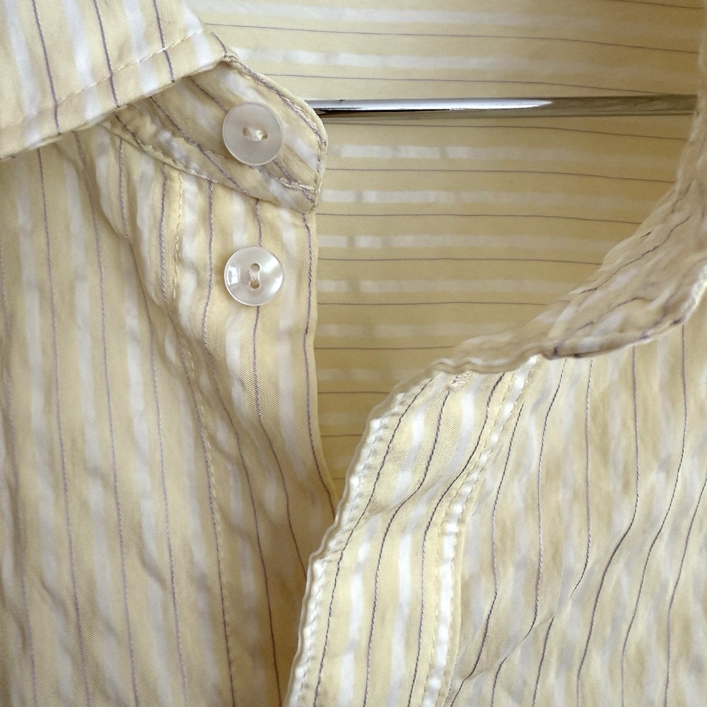 Sense of Place Sheer Stripe Shirt Cream Beige Long Sleeve Blouse One Size Japan - Picture 3 of 7